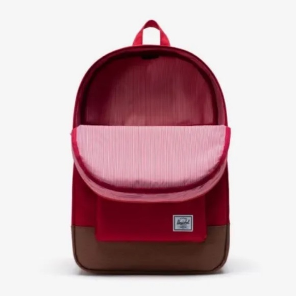 Herschel Heritage Backpack Red/Saddle Brown School Backpack Laptop Bag Travel - Picture 3 of 8